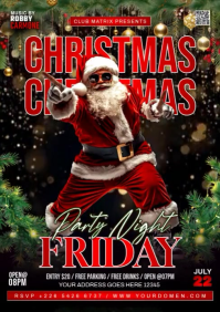 Black Maximalist Christmas Friday Party  A4 template