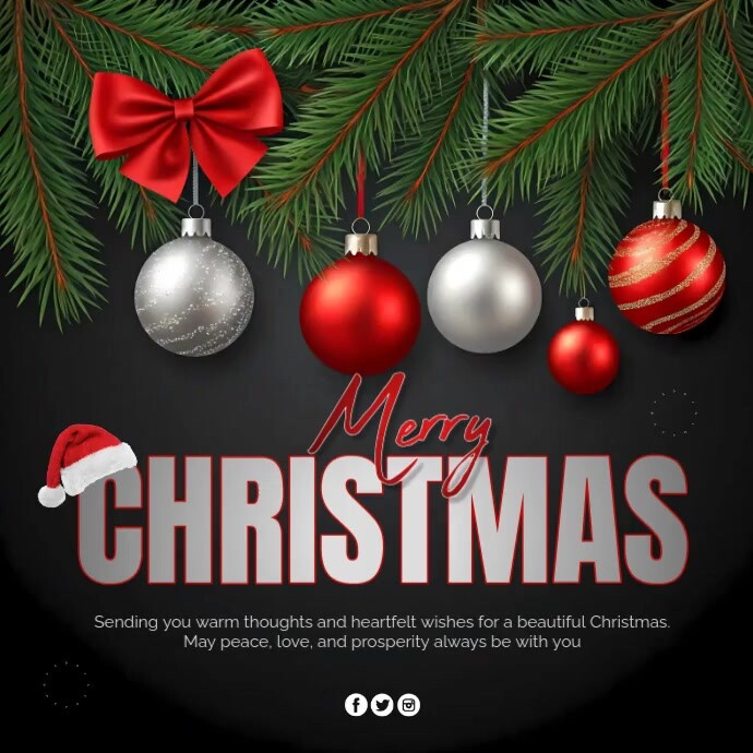 Copy of Black Maximalist Christmas Greeting Instagram Post | PosterMyWall