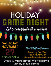 Black Holiday Game Night Flyer Template