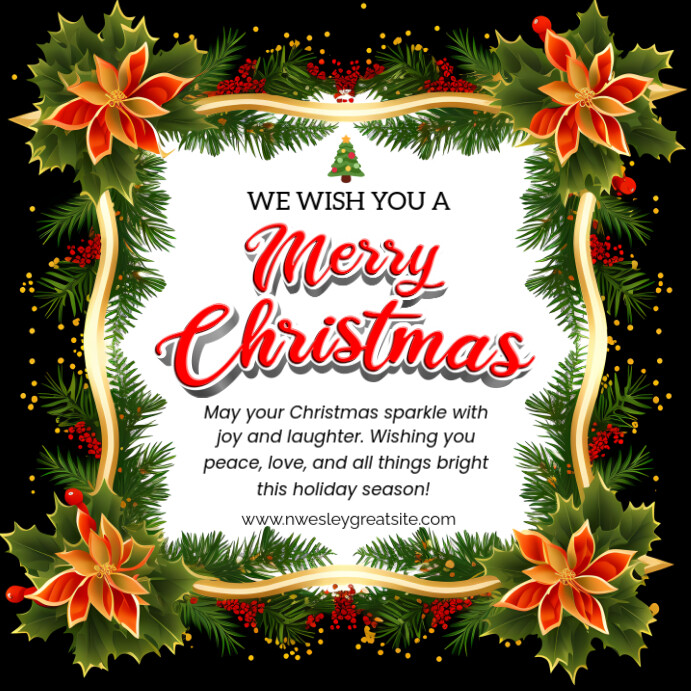Black Maximalist Christmas Instagram Post Template | PosterMyWall