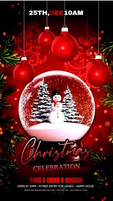 Black Maximalist Christmas Night Party Instagram Story Template ...