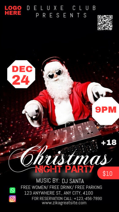 Copy of Black Maximalist Christmas Night Party Instagram Story ...