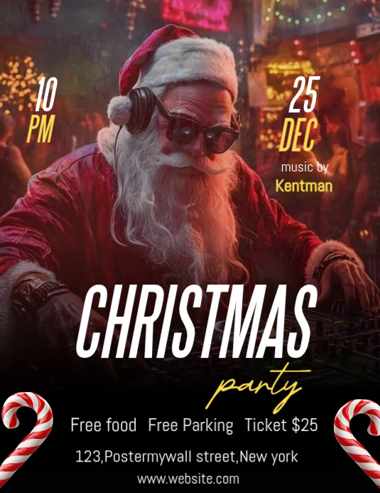 Black Maximalist Christmas Party Flyer (us Letter) Template | PosterMyWall