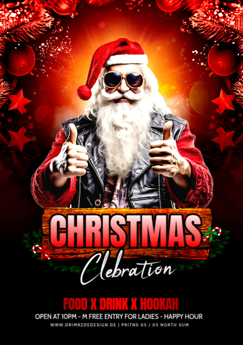 Plantilla de Black Maximalist Christmas Party Flyer A4 | PosterMyWall