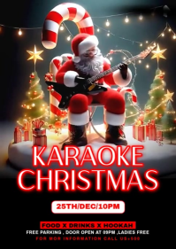 Black Maximalist Christmas Party Flyer A6 template