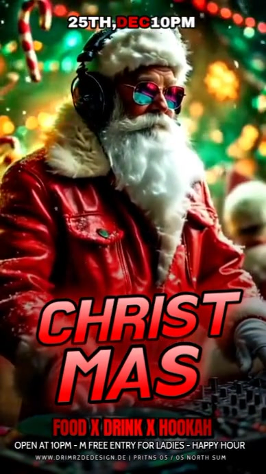 Black Maximalist Christmas Party Flyer Instagram Story Template ...