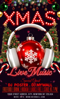 Black Maximalist Christmas Party Flyer Template, Us Legal