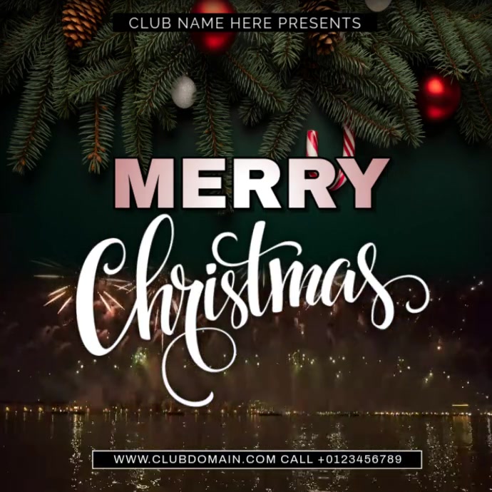 Black Maximalist Christmas Party Instagram Post Template | PosterMyWall