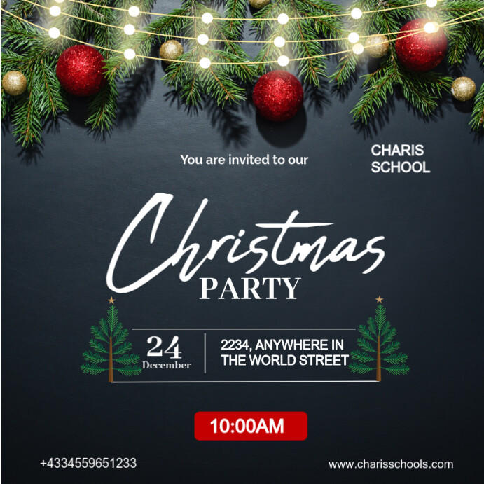 Copy of Black Maximalist Christmas Party Instagram Post | PosterMyWall