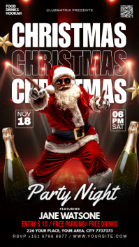 Black Maximalist Christmas Party Night  Instagram Story template