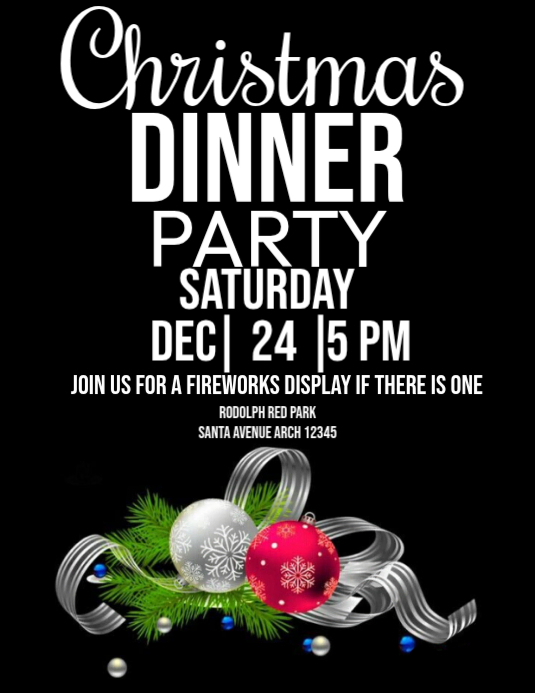 Black Maximalist Christmas Party Poster Flyer Template | PosterMyWall