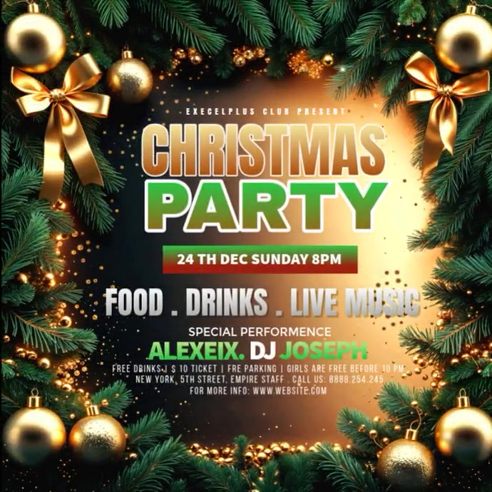 Plantilla de Black Maximalist Christmas Party Video Template Instagram ...