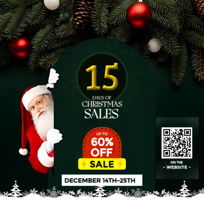 Black Maximalist Christmas Sale Flyer Instagram Post Template ...