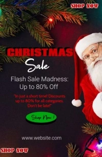 Black Maximalist Christmas Sale Half Page Wide template