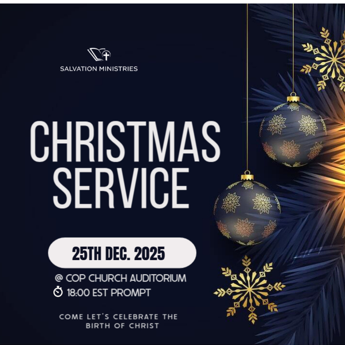 Black Maximalist Christmas Service Flyer Design Instagram Post Template ...