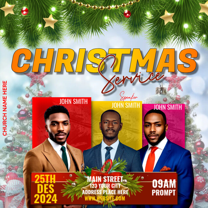 Copy of Black Maximalist Christmas Service Instagram Post | PosterMyWall