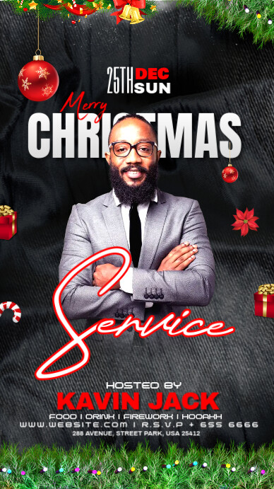 Copy of Black Maximalist Christmas Service Instagram Story | PosterMyWall