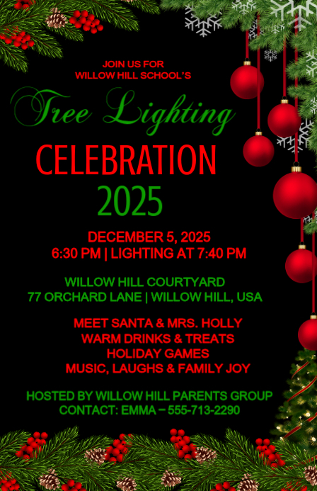Tree Lighting Celebration Template | PosterMyWall