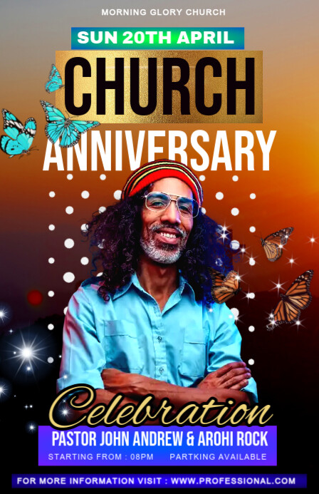 Black Maximalist Church Anniversary  Tabloid Poniekoerant template