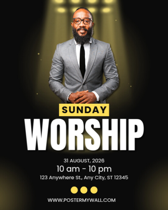 Black Maximalist Church Event Sunday Worship Service Instagram Portrait ...