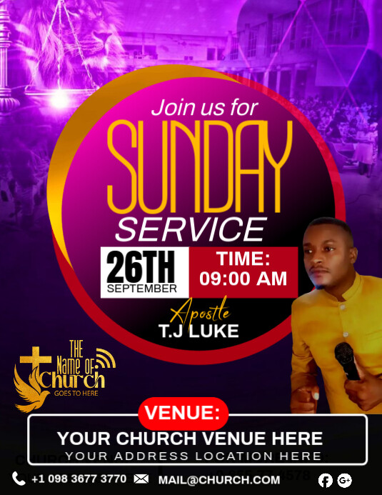 Black Maximalist Church Flyer (us Letter) template