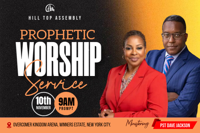 Black Maximalist Church Flyer  Banner 4' × 6' template