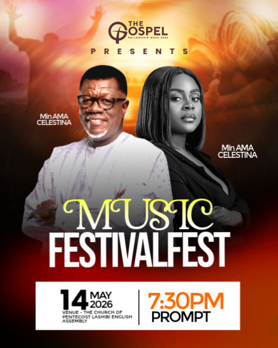 Black Maximalist Church Flyer Instagram Portrait Template | PosterMyWall