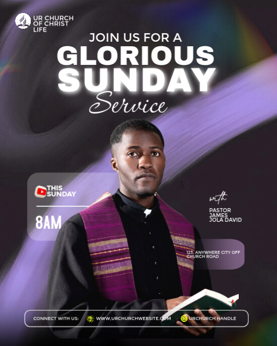 Plantilla de Black Maximalist Church Flyer Template Instagram Portrait ...