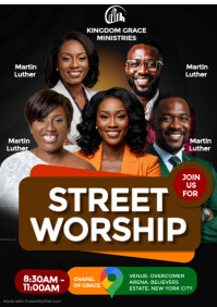 Black Maximalist Church Flyers  A4 template