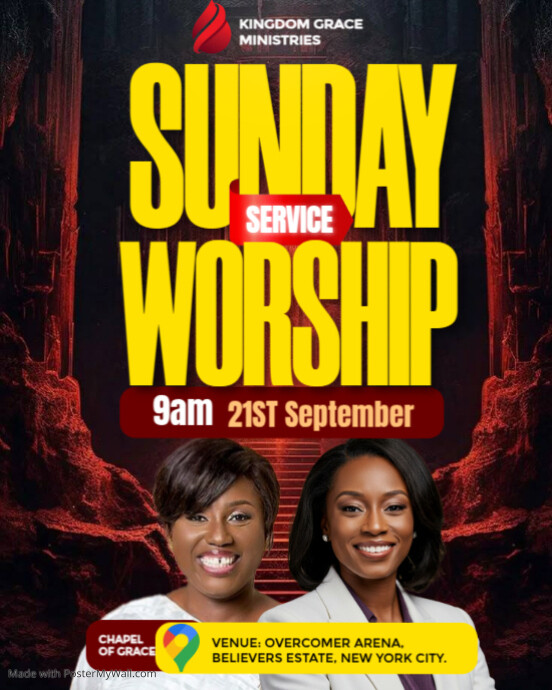 Black Maximalist Church Flyers Instagram Portrait Template | PosterMyWall