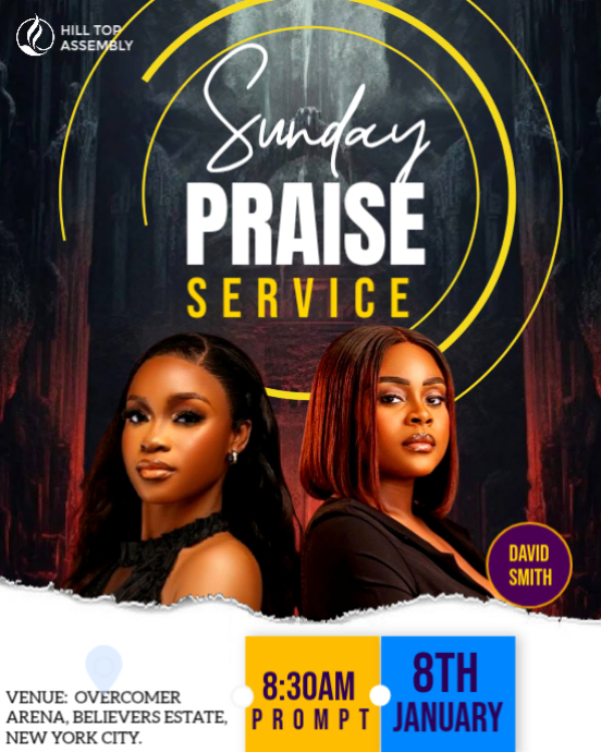 Black Maximalist Church Instagram Portrait Template | PosterMyWall
