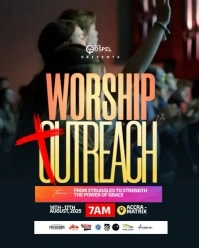 Black Maximalist Church Outreach Flyer  Instagram Portrait template