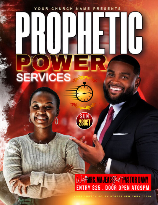 Copy of Black Maximalist Church Prophetic Services Flyer Flyer (us ...