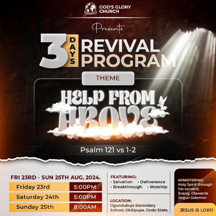 Copy of Black Maximalist Church Revival Meeting(program) Instagram Post ...