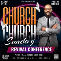 สีดำ Church Revival Conference Instagram Post Template