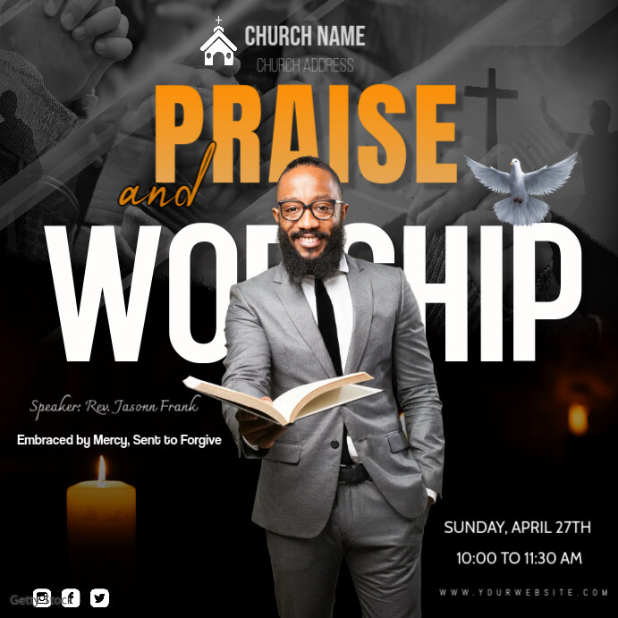 Copy of Black Maximalist Church Service Instagram Post | PosterMyWall