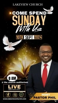 Black Maximalist Church Service Template  Ins Instagram Story