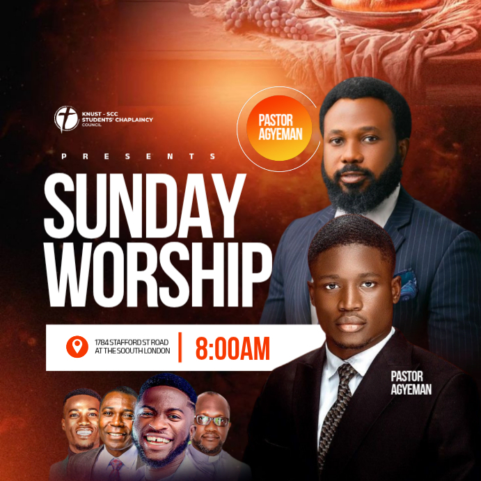 Black Maximalist Church Sunday Service Instagram Post Template ...
