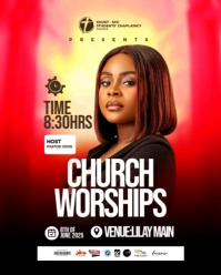 Black Maximalist Church worship Flyer  Instagram Portrait template