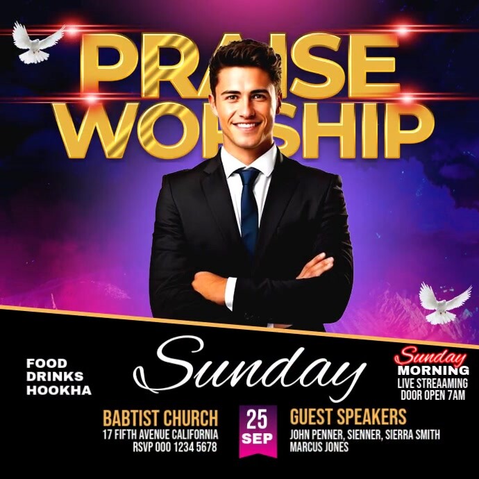 Copy of Black Maximalist Church Worship Instagram Post | PosterMyWall