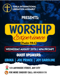 Black Maximalist Church Worship Service  Flyer (us Letter) template