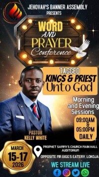 Black Maximalist Church Worship Service Instagram Story template