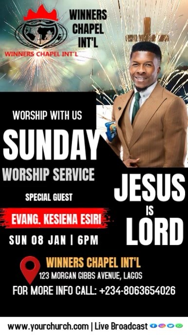 Plantilla de Black Maximalist Church Worship Service Instagram Story ...
