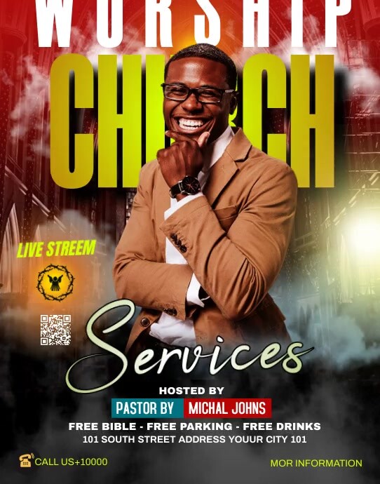 Black Maximalist Church Worship Services Vide Template | PosterMyWall