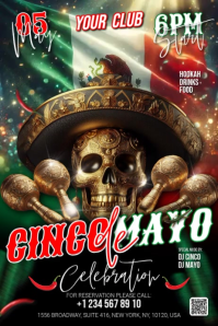 Black Maximalist Cinco de Mayo Celebration Banner 4' × 6' Video template