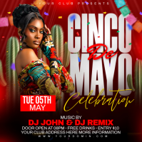 Black Maximalist Cinco de Mayo Celebration Instagram Post Wpis na Instagrama template