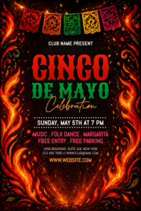 Black Maximalist Cinco de Mayo Celebration Poster template