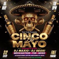 Black Maximalist Cinco de Mayo Celebration Square Video Квадрат (1 : 1) template