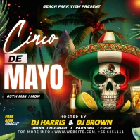 Black Maximalist Cinco De Mayo Editable Ad Instagram Post template