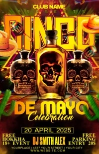 Black Maximalist Cinco De Mayo Half Page Wide template